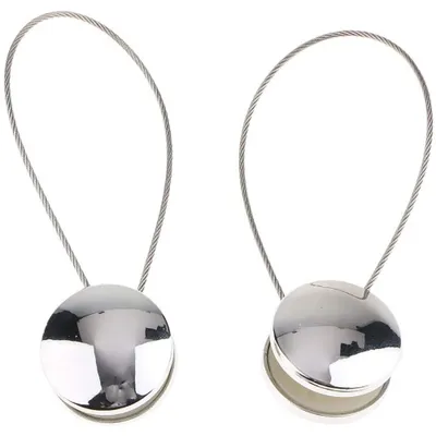 Magnetische Gardinenhalter 4er-Set, Gardinenbinder, Silber