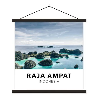Produktbild von MuchoWow® Textilposter Indonesien - Natur - Wasser 90x90 cm mit schwarzem Rahmen - Magnetisches