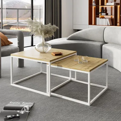 Produktbild von Couchtisch Yoshi 2in1 Kaffeetisch Weißer Eiche Wotan Stirling Artisan