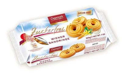 Produktbild von Coppenrath zartes Spritzgebäck Wiener Sandringe zuckerfrei 200g