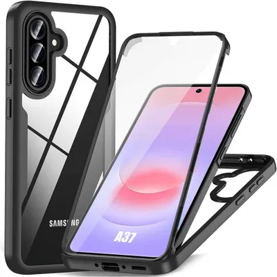 Image de Coque pour Samsung Galaxy A37 5G, Protection Intégrale Avant et Arrière - Bordure Noir