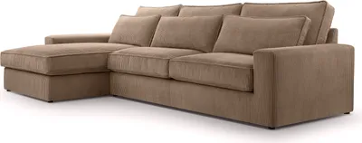Produktbild von Fedve Ecksofa Eckcouch Medan Mini L Form Big Sofa Sofagarnitur Couch Wohnzimmer Seite Links Braun (Lincoln 17)