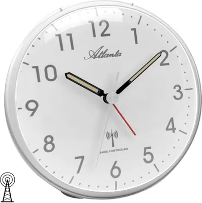 Produktbild von Atlanta 1828/19 Wecker Funk Funkwecker silbern Licht Snooze leise ohne Ticken