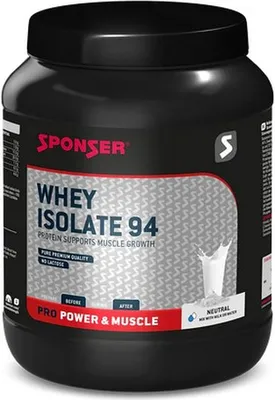 Produktbild von Sponser Sport Food Whey Isolate 94, Pulver, Molkenprotein isoliert, Neutral, L-Alanin, L-Arginin, L-Asparaginsäure, L-Glutaminsäure, L-Glutamin, L-Glycin, L-Histidin,..., 18 g, 72 kcal