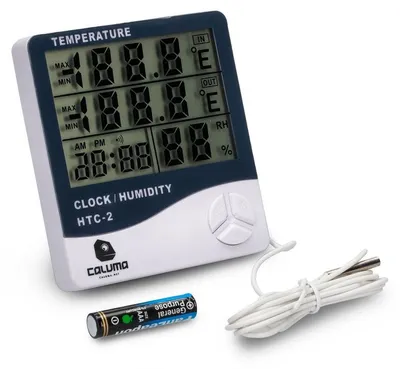 Produktbild von Caluma Thermo-Hygrometer mit Uhr und Sonde