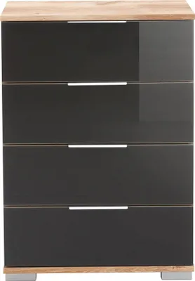 Produktbild von Nachtkonsole Nachtschrank Easy Plus 52cm plankeneiche glasgrau