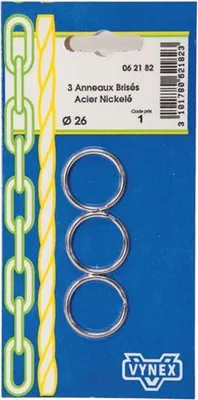 Immagine prodotto di Anello di rottura nichelato D.26 mm, blister da 3 pezzi - Vynex
