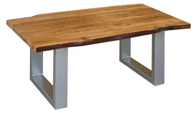 Immagine prodotto di MASSIVMOEBEL24 | FREEFORM 2 Tavolino da salotto in legno di acacia - laccato / noce 110x60x45