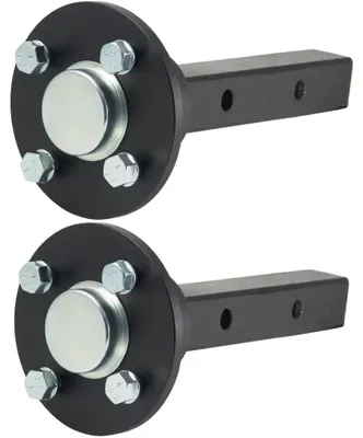 Image de Essieux à moyeu et fusée pour quad et remorque de quad, 4 goujons, entraxe de 100 mm, 40 x 40 mm, 900 kg (lot de 2)