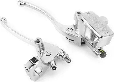Obrázek produktu pro Hydraulická páka hlavního brzdového válce stříbrná univerzální pro 1" řídítka
