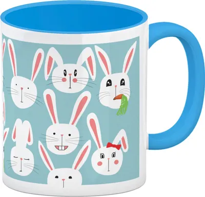 Produktbild von Hasen Kaffeebecher Hellblau für Ostern