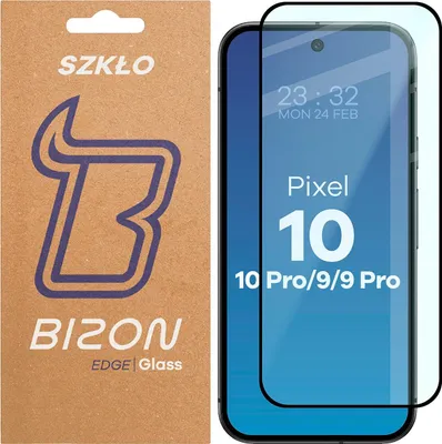 Produktbild von Bizon Glass Edge 2 Panzerglas für Google Pixel 9 / 9 Pro, Schwarzer Rahmen