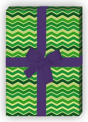 Produktbild von Modernes Geschenkpapier Set, Dekorpapier mit Designer Zickzack, grün - G8724, 32 x 48cm