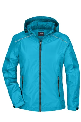 Produktbild von James & Nicholson Damen Regenjacke Regen-Jacke JN1117 turquoise/iron grey L