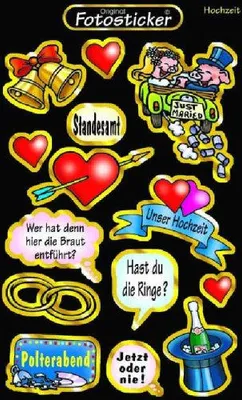 Produktbild von Fotosticker Sprechblasen Hochzeit