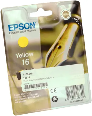 Produktbild von Epson Pen and crossword Singlepack Yellow 16 DURABrite Ultra Ink, Standardertrag, Gelb, Tinte auf Pigmentbasis, 3,1 ml, 1 Stück(e), Einzelpackung