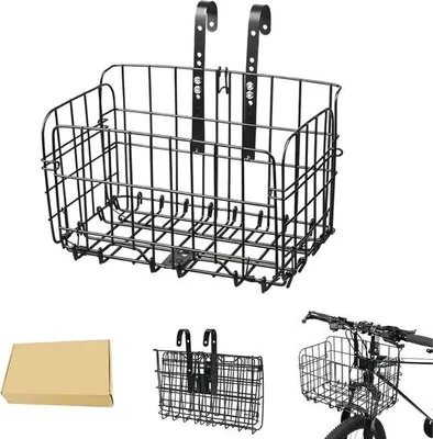 Produktbild von Famanu Faltbare Fahrradkorb für Lenker und Gepäckträger - Wasserdicht und langlebig mit Schnellverschluss