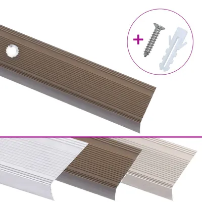 Immagine prodotto di vidaXL Profilo paragradino a L 5 pz. Alluminio 100cm Marrone