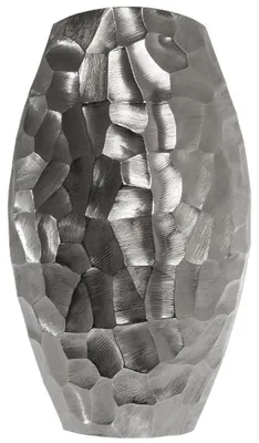 Produktbild von Casa Padrino Luxus Metall Vase Silber 27 x 12 x H. 46 cm - Luxus Deko Blumenvase