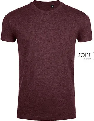 Produktbild von SOLs 00580 | Imperial Fit Herren T-Shirt - Farbe: Heather Oxblood - Größe: M