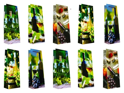Produktbild von Weintaschen Flaschentüten 10er Set Wein Flaschentaschen Geschenktaschen Sekt Tüte Tasche 36x13x9cm