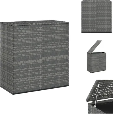 Produktbild von vidaXL Garten-Kissenbox PE Rattan 100x49x103,5 cm Grau - Gartenboxen