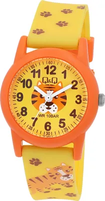Produktbild von Q&Q Kinderuhr mit Silikonarmband, Tigermotive, 10 ATM