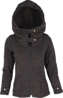 Produktbild von Goa Festival Jacke `Flower of Life`, Jacke mit Weiter Kapuze - Schwarz/braun, Damen, Baumwolle, Größe: S/M