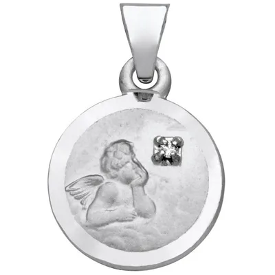 Produktbild von Miamar EN21W Kinder Anhänger Schutzengel 14 Karat (585) Weiß Gold