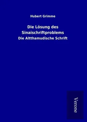 Produktbild von Die Lösung des Sinaischriftproblems
