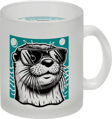 Produktbild von Lustiger Otter mit Sonnenbrille Glas Tasse