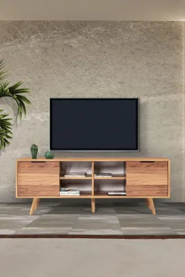 Image de Skye Decor, support TV de haute qualité en noyer, 100% mélaminé, 160 cm | 12345