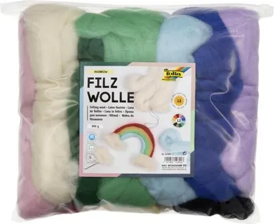 Produktbild von Folia Bastelfilz Set - Märchenhafte Wolle in 12 Farben