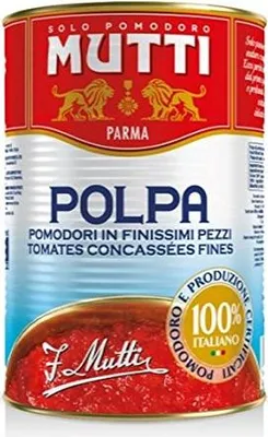 Produktbild von 6x Mutti polpa di Pomodoro Tomatenpulpe Tomaten sauce 100% Italienisch 400g in dose