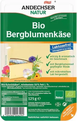 Produktbild von Andechser Natur Alpenblumenkäse 50% Scheiben -- 125g