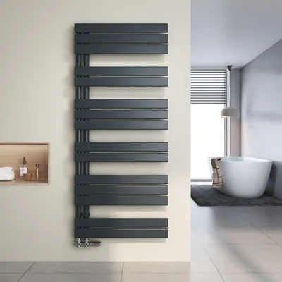 Obrázek produktu pro Heilmetz koupelnový radiátor 140 x 60 cm, sušák na ručníky, 798 W, designový radiátor s připojením vlevo nebo vpravo, středové připojení, boční, antracitová barva