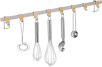 Immagine prodotto di Porta utensili da cucina con 8 ganci in metallo cromato