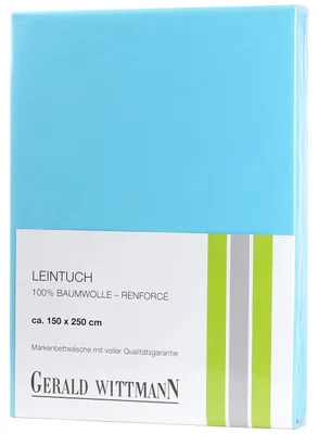 Zdjęcie produktu dla Prześcieradło z gumką, 220x250 cm, wykonane w 100% z bawełny, w kolorze turkusowym