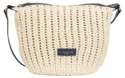 Image de Lancaster Sac Besace Tressé Coton Cuir Bleu