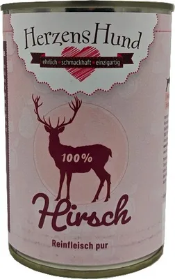 Produktbild von HerzensHund Hirsch Reinfleisch pur 400g