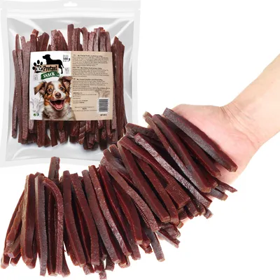 Obrázek produktu pro Pochoutka, snack pro psy Měkké hovězí proužky (95%) Mr Pretzel 500g