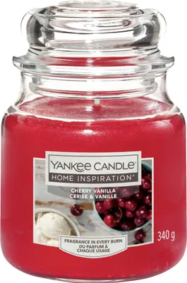 Yankee Candle Cherry Vanilla warme gemütliche Duftkerze im Glas 340g