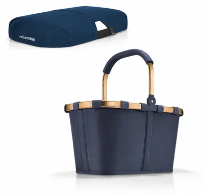 Produktbild von reisenthel Einkaufskorb Tasche Korb carrybag frame Midnight Gold BK4126 + Cover dark blue BP4059