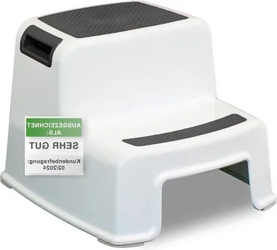 Zdjęcie produktu dla Schodki dla dzieci Famanu – plastikowe, dwustopniowe – antypoślizgowe i stabilne – wysokość 26 cm – udźwig 80 kg – kolor czarny