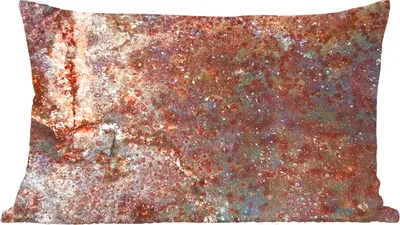 Produktbild von MuchoWow® Zierkissen Sofakissen Wohnzimmer Dekokissen 50x30 cm Metall - Platte - Rost - Wohnzimmerdekoration - Polster mit Photo