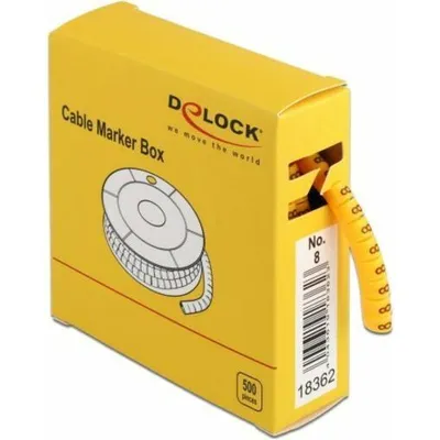 Produktbild von Delock Kabelmarker Box, Nr: 8, gelb, 500 Stück