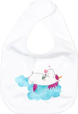 Produktbild von Mr. & Mrs. Panda Lätzchen Einhorn Verliebt - Weiß - Geschenk, Baumwoll, Unicorn, Liebe, Babylätzchen, Wolke, Freundin, Sabber, Schlabberlatz, Für Babys, Einhörner