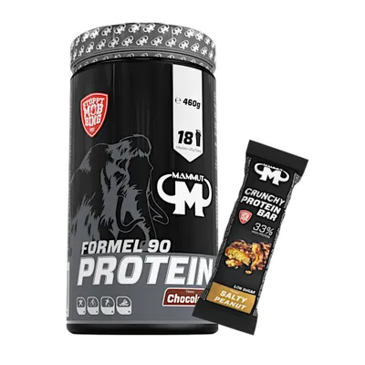 Produktbild von Mammut Nutrition - Formel 90 Protein 460 g Dose - 18 Portionen Eiweiß + GRATIS Protein Bar (Salty Peanut), Geschmack: Chocolate