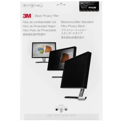 Produktbild von 3M Blickschutzfilter for 19" Monitors 16:10 - Blickschutzfilter für Bildschirme - 48,3 cm Breitbild (19 Zoll Breitbild) - Schwarz
