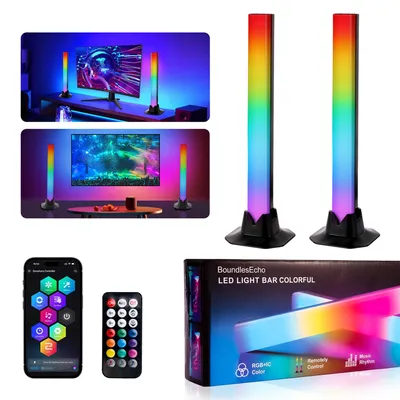 Immagine prodotto di Striscia LED decorativa RGBIC - Sincronizzazione con la musica e controllo tramite app - Potenza: 5W - Materiale: plastica - Ideale per il gaming e l'arredamento domestico